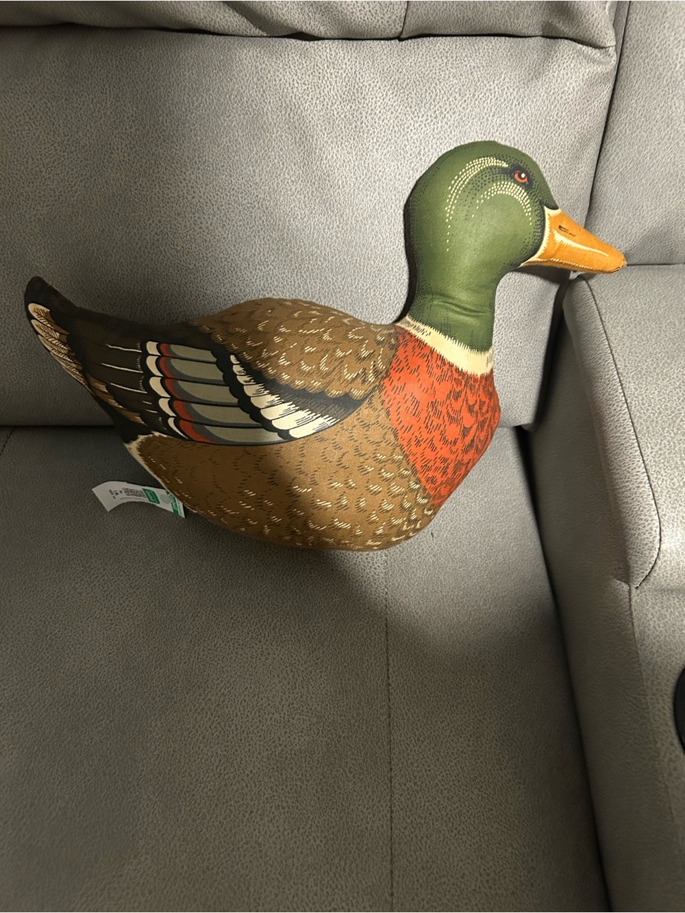 Decorative Duck Pillow in Green and Brown